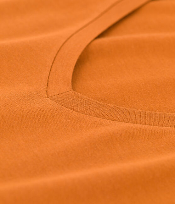 T-shirt LE CLASSIQUE in cotone con scollo a V Donna marrone ECUREUIL