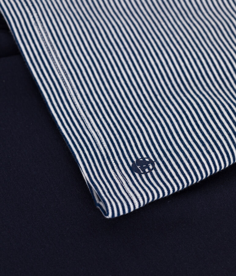 Pigiama corto in cotone a righe bambino blu/multicolore