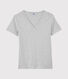 T-shirt scollo a V iconica in cotone Donna