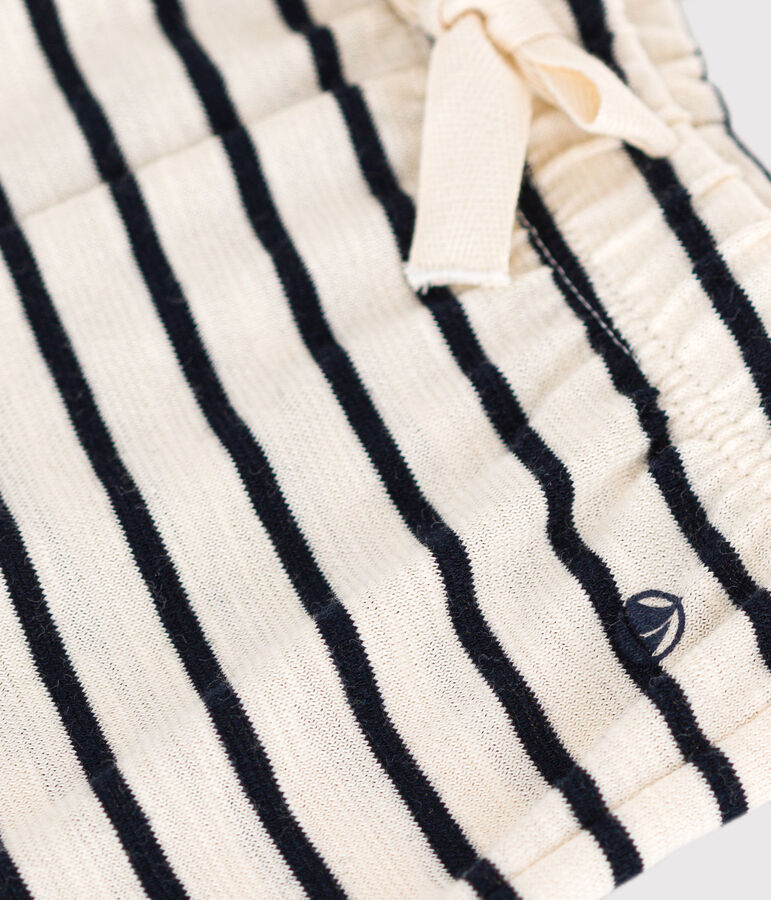 Shorts beb&egrave; in jersey fiammato tinta unita bianco AVALANCHE/blu SMOKING