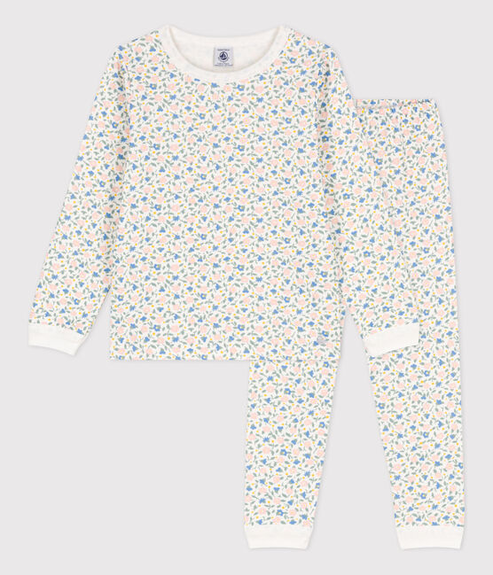 Pigiama in tubique motivo floreale bambina bianco MARSHMALLOW/bianco MULTICO