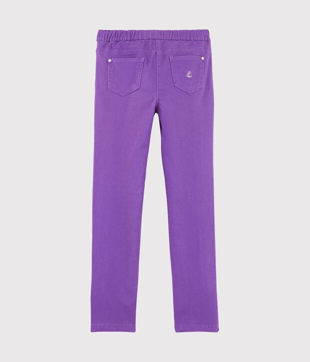 Jeans slim stretch bambina viola