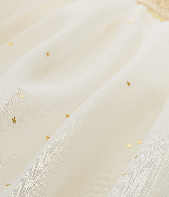 Gonna per bambina in tulle stellata beige COQUILLE/giallo DORE
