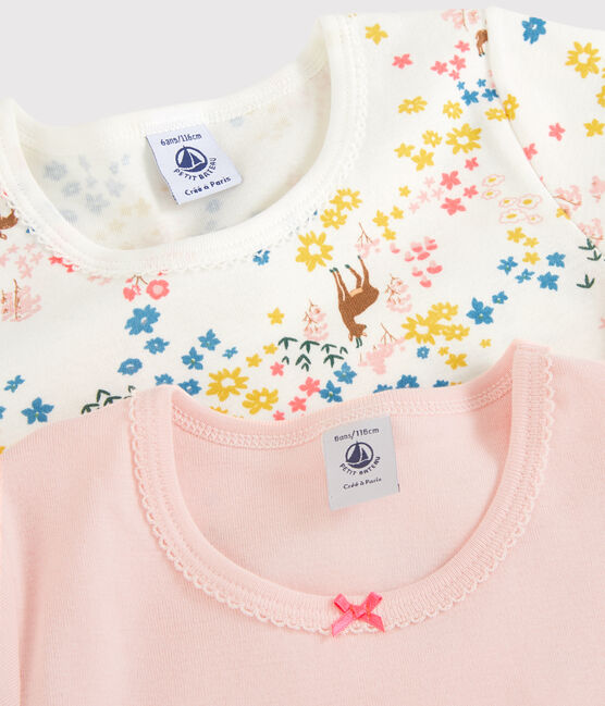 Confezione da 2 t-shirt bambina a maniche corte in cotone biologico variante 1