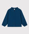 Blusa in garza di cotone bambina blu INCOGNITO