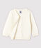 Cardigan in tricot jersey cotone/lino bebè maschio bianco MARSHMALLOW