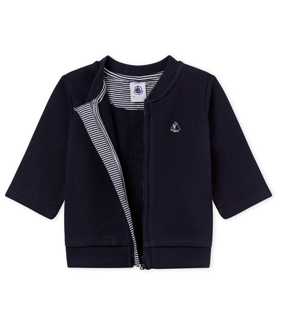 Cardigan con zip bambino in molleton blu SMOKING