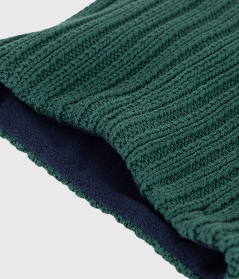 Snood in maglia foderata in pile bambino verde