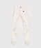 Tutina unisex in velluto/ciniglia con body integrato a tinta unita bianco