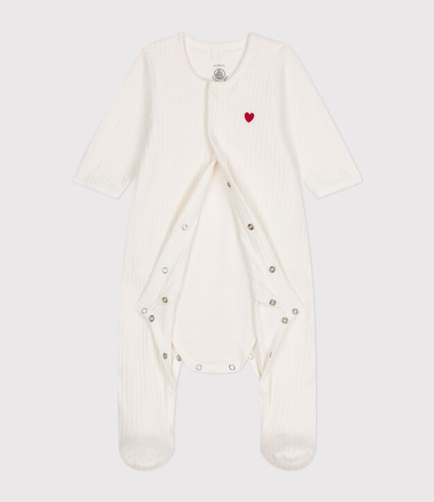 Tutina unisex in velluto/ciniglia con body integrato a tinta unita bianco