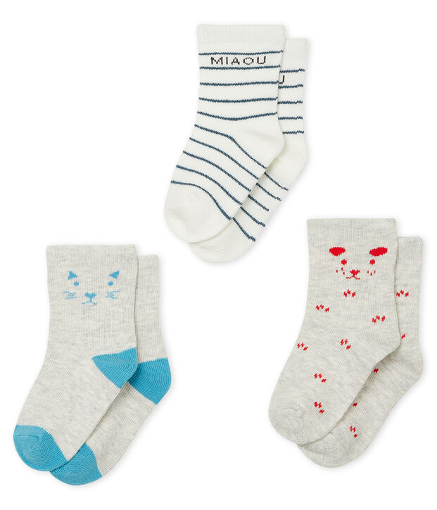 Set di 3 paia di calzini beb&egrave; bambino e bambina multicolore