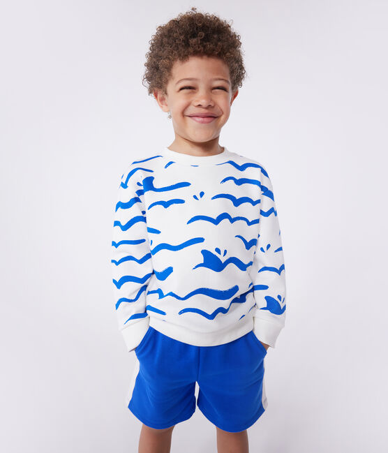 Felpa in cotone stampato bambino bianco MARSHMALLOW/bianco MULTICO