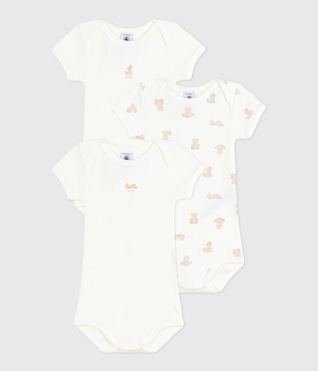 Set di body a maniche corte in cotone con stampa di orsi neonato multicolore