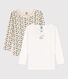 Confezione da 2 t-shirt manica lunga a fiori bambina in cotone