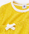 Pigiama corto bambina a costine giallo HONEY/bianco MARSHMALLOW