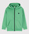 Felpa con zip e cappuccio in cotone bambino verde ALOEVERA