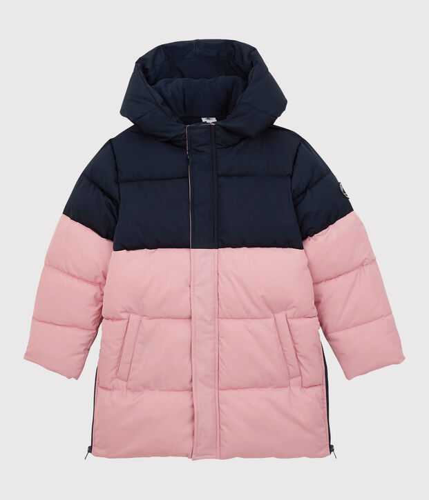 Piumino lungo bambina/bambino blu/rosa