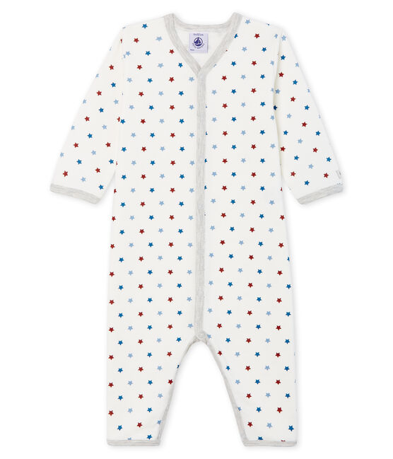 Tutina pigiama senza piedi in tubique da neonato bianco MARSHMALLOW/bianco MULTICO