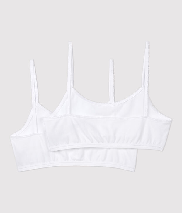 Confezione da 2 brassi&egrave;re bianche ragazza bianco