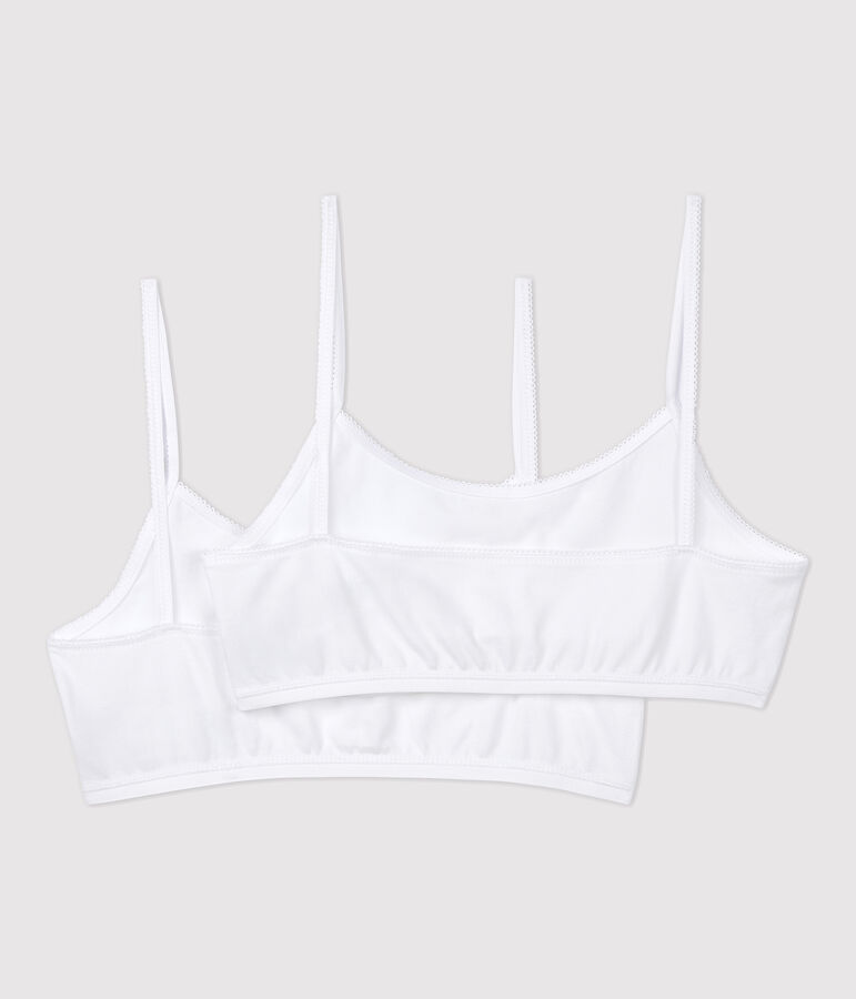 Confezione da 2 brassi&egrave;re bianche ragazza bianco