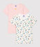 Confezione da 2 t-shirt bambina a maniche corte a fiori in cotone biologico variante 1