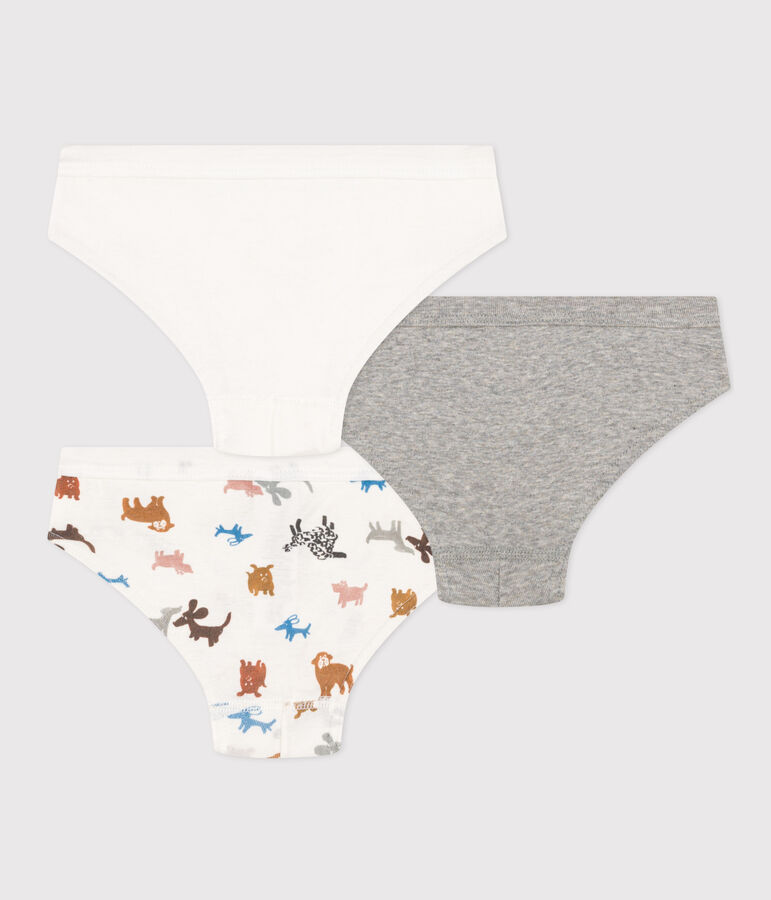 Confezione da 3 slip bambino in cotone motivo cane multicolore
