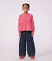 Blusa a maniche lunghe in cotone a righe bambina rosa/rosa
