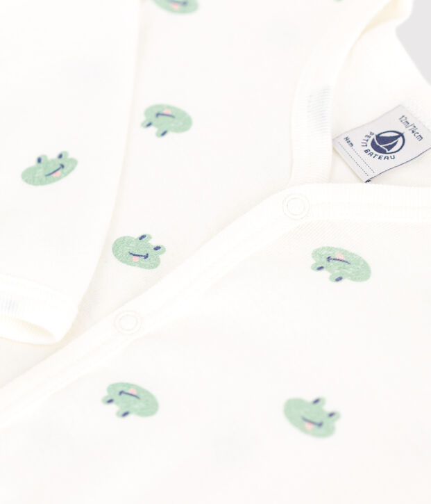 Pigiama in cotone con rane neonato bianco/multicolore