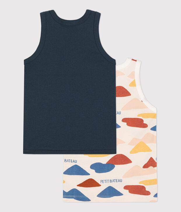 Set di 2 canottiere bimbo in cotone multicolore