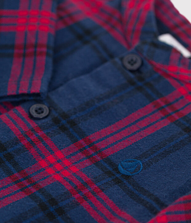 Camicia in flanella a quadri neonato blu/multicolore