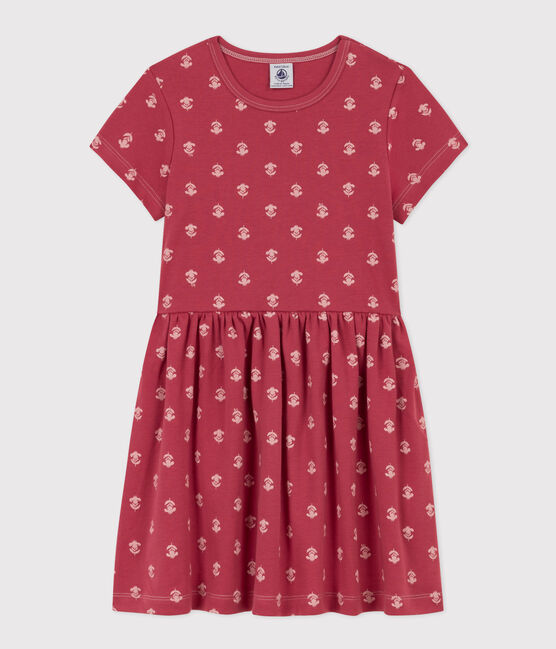 Abito bambina in cotone stampato rosa PAPI/beige AVALANCHE