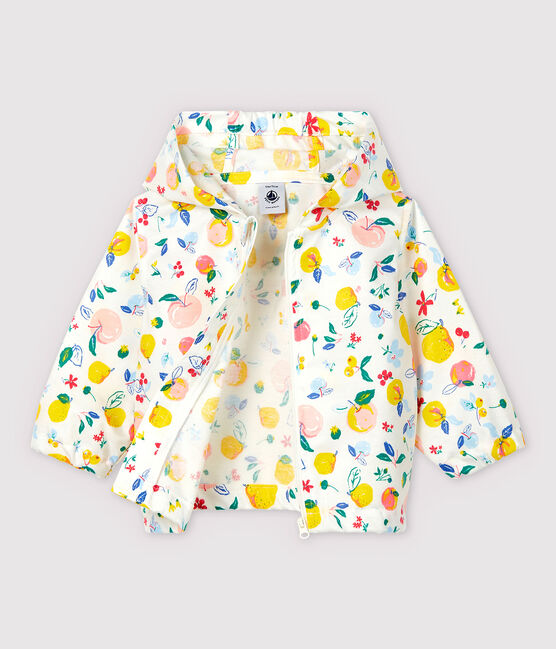 Giacca a vento in maglia spalmata bebè maschio bianco MARSHMALLOW/bianco MULTICO
