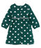 Abito a maniche lunghe da bebè femmina a pois verde SOUSBOIS/bianco MARSHMALLOW CN
