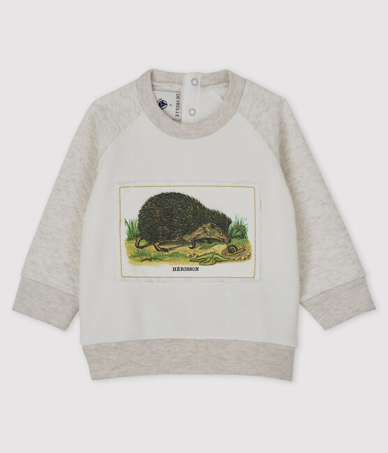 Felpa da neonato Petit Bateau x Deyrolle bianco MARSHMALLOW/ MONTELIMAR