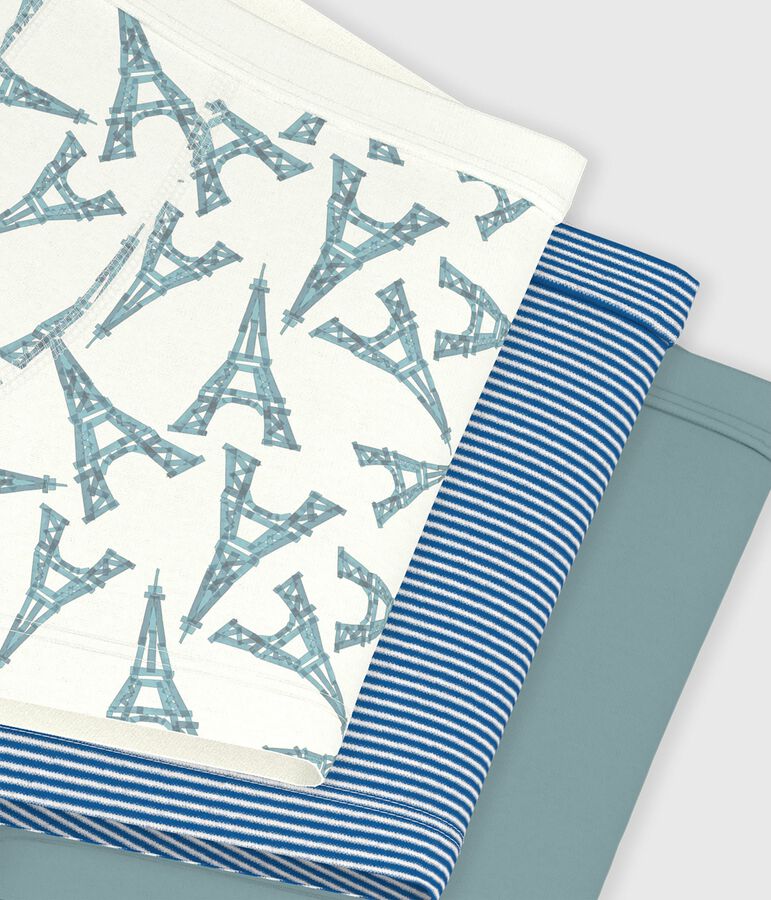 Set di boxer in cotone con stampa in vita Tour Eiffel bambino multicolore