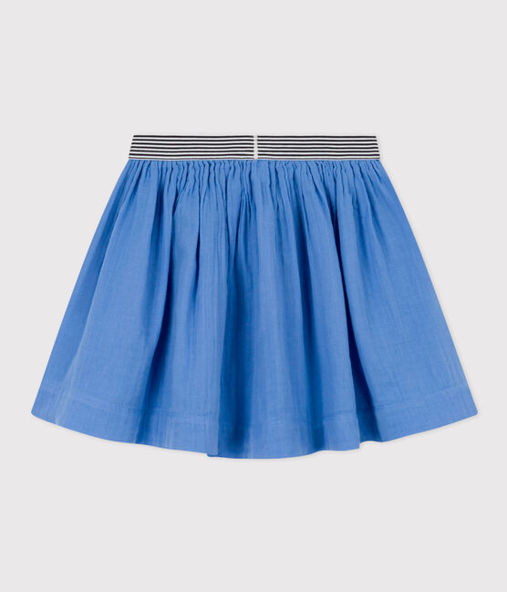 Gonna in garza di cotone bambina blu EDNA
