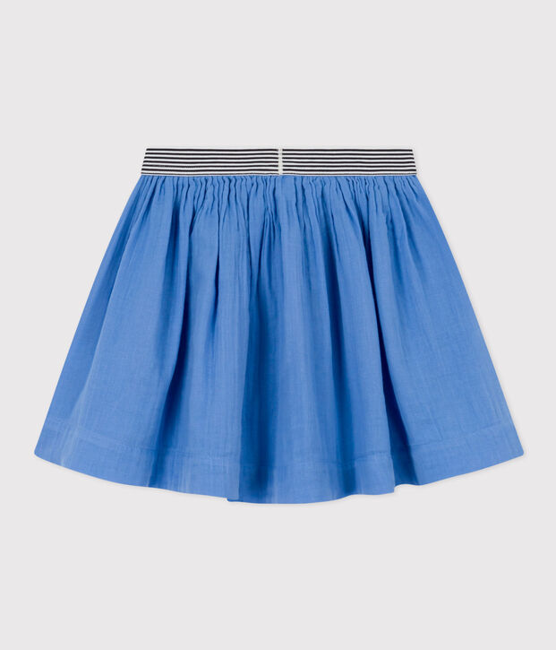 Gonna in garza di cotone bambina blu