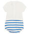 Tutina corta bebè maschio bianco MARSHMALLOW/blu COOL