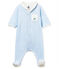 Bodyjama bebè maschio in velluto millerighe blu FRAICHEUR/bianco ECUME