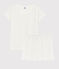 Pigiama corto cuori blu ragazza-donna in cotone bianco MARSHMALLOW/blu MEDIEVAL