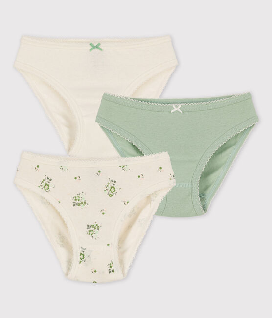 Confezione da 3 slip a fiori bambina in cotone e lino variante 1