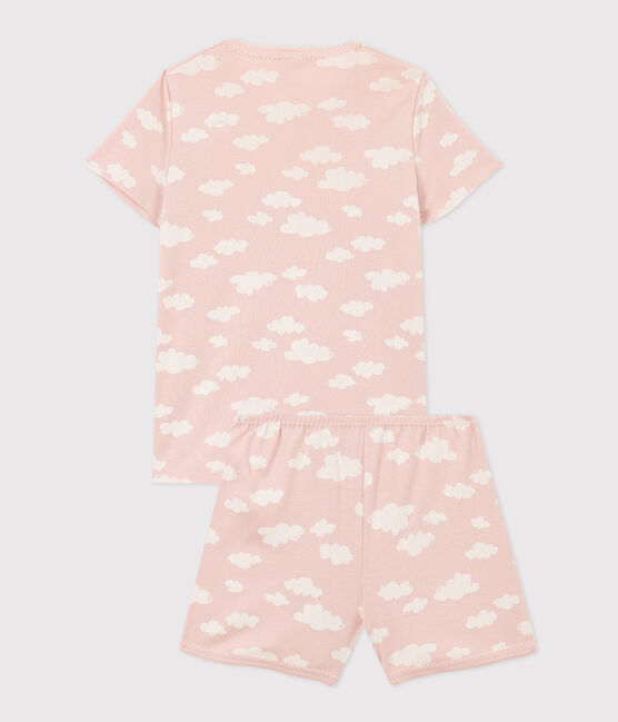 Pigiama corto nuvole bambina in cotone  SALINE/ MARSHMALLOW