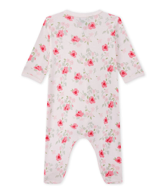 Tutina bebè bambina con stampa floreale rosa VIENNE/bianco MULTICO
