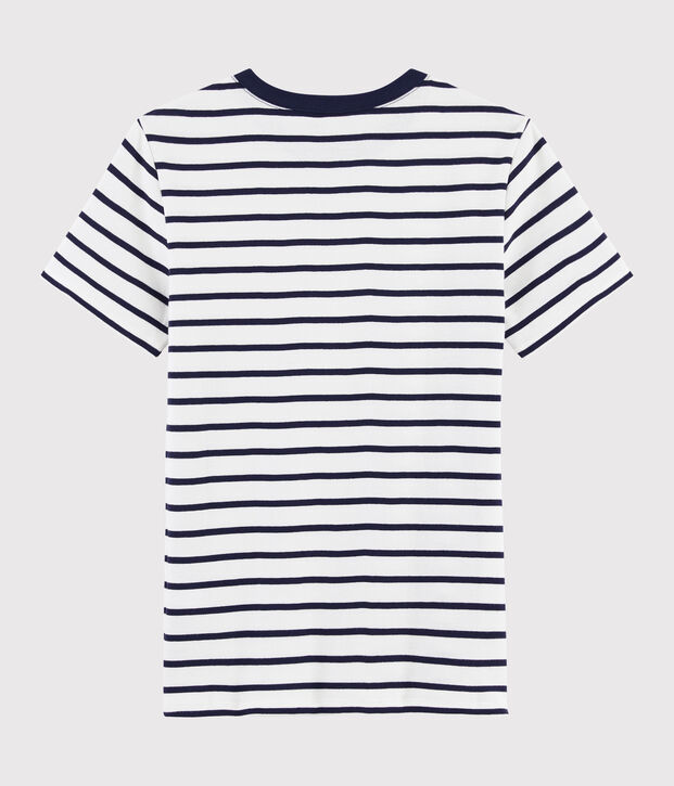 T-shirt iconica scollo rotondo Donna bianco/blu