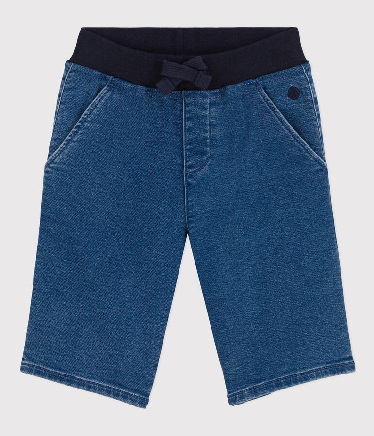 Bermuda in denim bambino blu