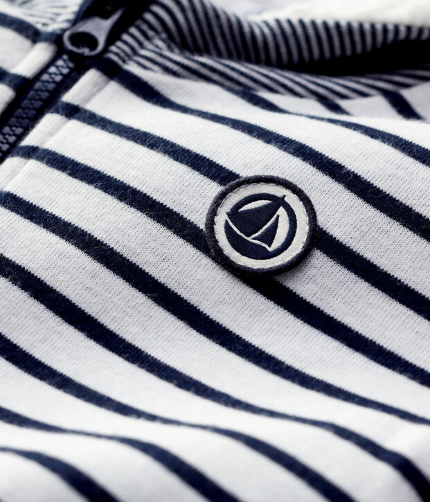 Teddy in sherpa beb&egrave;. bianco/blu