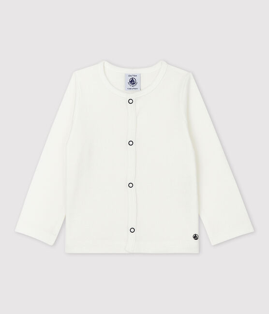 Cardigan per bebè in cotone bianco MARSHMALLOW