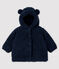 Cappotto bebè femmina in sherpa blu SMOKING