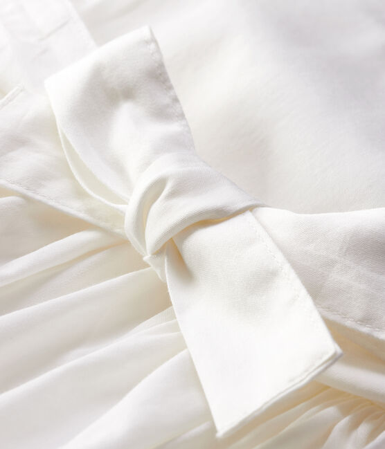 Abito a manica corta bebè femmina in raso bianco MARSHMALLOW