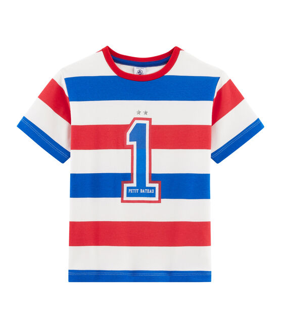 T-shirt bambino bianco MARSHMALLOW/rosso PEPS/ SURF